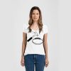 Ladies Slim Fit V Neck Poly-Rich Tee Thumbnail