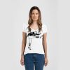 Ladies Slim Fit V Neck Poly-Rich Tee Thumbnail