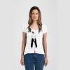 Ladies Slim Fit V Neck Poly-Rich Tee Thumbnail