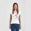 Ladies Slim Fit V Neck Poly-Rich Tee Thumbnail