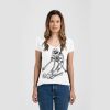 Ladies Slim Fit V Neck Poly-Rich Tee Thumbnail