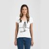 Ladies Slim Fit V Neck Poly-Rich Tee Thumbnail