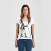 Ladies Slim Fit V Neck Poly-Rich Tee Thumbnail