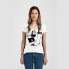 Ladies Slim Fit V Neck Poly-Rich Tee Thumbnail