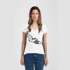 Ladies Slim Fit V Neck Poly-Rich Tee Thumbnail