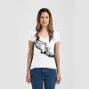 Ladies Slim Fit V Neck Poly-Rich Tee Thumbnail