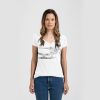 Ladies Slim Fit V Neck Poly-Rich Tee Thumbnail