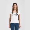 Ladies Slim Fit V Neck Poly-Rich Tee Thumbnail