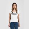 Ladies Slim Fit V Neck Poly-Rich Tee Thumbnail