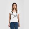 Ladies Slim Fit V Neck Poly-Rich Tee Thumbnail