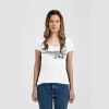 Ladies Slim Fit V Neck Poly-Rich Tee Thumbnail