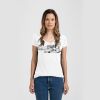 Ladies Slim Fit V Neck Poly-Rich Tee Thumbnail