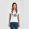 Ladies Slim Fit V Neck Poly-Rich Tee Thumbnail