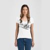 Ladies Slim Fit V Neck Poly-Rich Tee Thumbnail