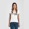 Ladies Slim Fit V Neck Poly-Rich Tee Thumbnail