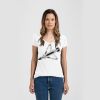 Ladies Slim Fit V Neck Poly-Rich Tee Thumbnail