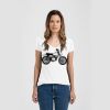 Ladies Slim Fit V Neck Poly-Rich Tee Thumbnail