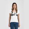 Ladies Slim Fit V Neck Poly-Rich Tee Thumbnail