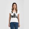 Ladies Slim Fit V Neck Poly-Rich Tee Thumbnail