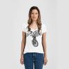 Ladies Slim Fit V Neck Poly-Rich Tee Thumbnail