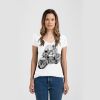 Ladies Slim Fit V Neck Poly-Rich Tee Thumbnail