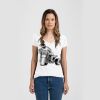 Ladies Slim Fit V Neck Poly-Rich Tee Thumbnail