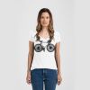 Ladies Slim Fit V Neck Poly-Rich Tee Thumbnail