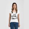 Ladies Slim Fit V Neck Poly-Rich Tee Thumbnail