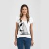 Ladies Slim Fit V Neck Poly-Rich Tee Thumbnail