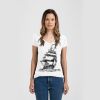 Ladies Slim Fit V Neck Poly-Rich Tee Thumbnail