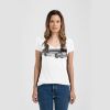 Ladies Slim Fit V Neck Poly-Rich Tee Thumbnail