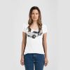 Ladies Slim Fit V Neck Poly-Rich Tee Thumbnail
