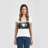 Ladies Slim Fit V Neck Poly-Rich Tee Thumbnail