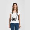 Ladies Slim Fit V Neck Poly-Rich Tee Thumbnail