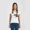 Ladies Slim Fit V Neck Poly-Rich Tee Thumbnail