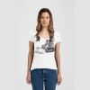 Ladies Slim Fit V Neck Poly-Rich Tee Thumbnail