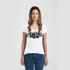 Ladies Slim Fit V Neck Poly-Rich Tee Thumbnail