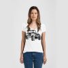 Ladies Slim Fit V Neck Poly-Rich Tee Thumbnail