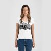 Ladies Slim Fit V Neck Poly-Rich Tee Thumbnail