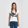Ladies Slim Fit V Neck Poly-Rich Tee Thumbnail