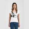 Ladies Slim Fit V Neck Poly-Rich Tee Thumbnail