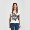 Ladies Slim Fit V Neck Poly-Rich Tee Thumbnail