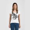 Ladies Slim Fit V Neck Poly-Rich Tee Thumbnail
