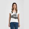 Ladies Slim Fit V Neck Poly-Rich Tee Thumbnail