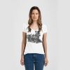 Ladies Slim Fit V Neck Poly-Rich Tee Thumbnail
