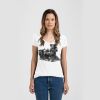 Ladies Slim Fit V Neck Poly-Rich Tee Thumbnail