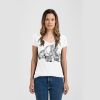 Ladies Slim Fit V Neck Poly-Rich Tee Thumbnail