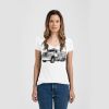 Ladies Slim Fit V Neck Poly-Rich Tee Thumbnail