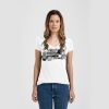 Ladies Slim Fit V Neck Poly-Rich Tee Thumbnail