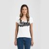 Ladies Slim Fit V Neck Poly-Rich Tee Thumbnail